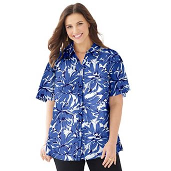 Catherines Women's Plus Size Petite Timeless Short Sleeve Blouse