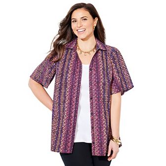 Catherines Women's Plus Size Petite Timeless Short Sleeve Blouse