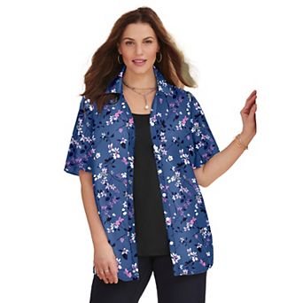Catherines Women's Plus Size Petite Timeless Short Sleeve Blouse