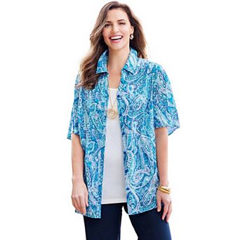 Catherines Women's Plus Size Petite Timeless Short Sleeve Blouse