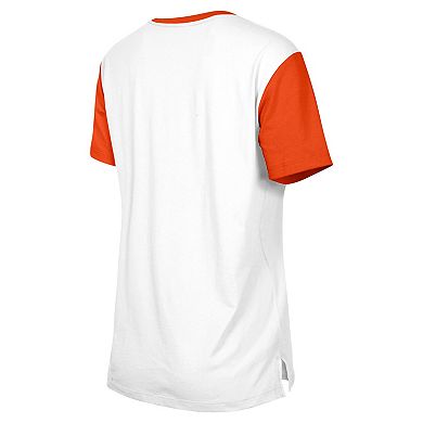 Women's New Era White/Orange Cincinnati Bengals 3rd Down T-Shirt