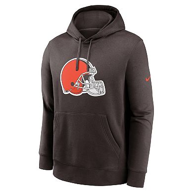 Men's Nike Brown Cleveland Browns Club Logo Pullover Hoodie