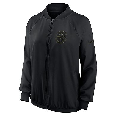 Women's Nike Black Pittsburgh Steelers Raglan Full-Zip Jacket
