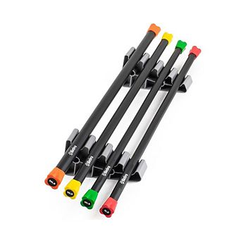 Bintiva Body Bar - Weighted Workout Bar Set With Rack - 5, 10, 15, 20lb