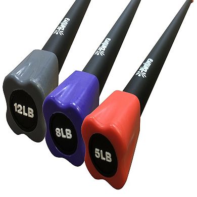 Bintiva Body Bar - Weighted Workout Bar Set - 5, 8, 12lb