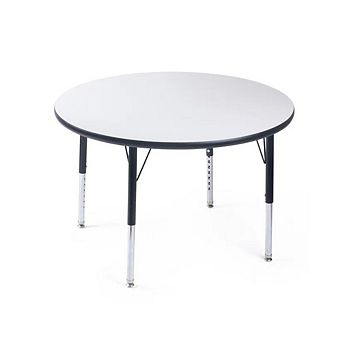 Activity Table 36" Round Black Edge - Black Legs Adjusts 21" - 30"