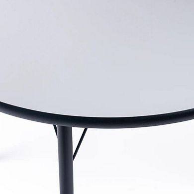 Activity Table 36" Round Black Edge - Black Legs Adjusts 21" - 30"