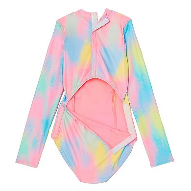 Girls 4-16 Catalina Swimwear Adaptive Rash Guard One-Piece Swimsuit
