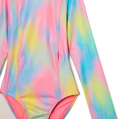 Girls 4-16 Catalina Swimwear Adaptive Rash Guard One-Piece Swimsuit