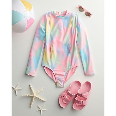 Girls 4-16 Catalina Swimwear Adaptive Rash Guard One-Piece Swimsuit