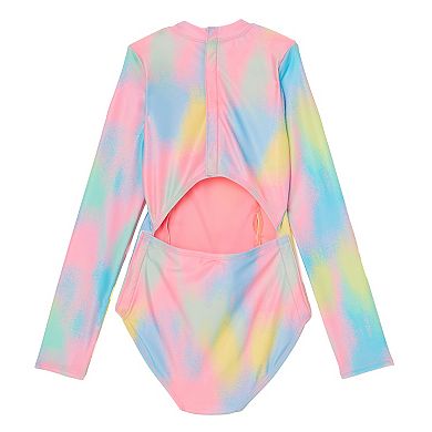Girls 4-16 Catalina Swimwear Adaptive Rash Guard One-Piece Swimsuit