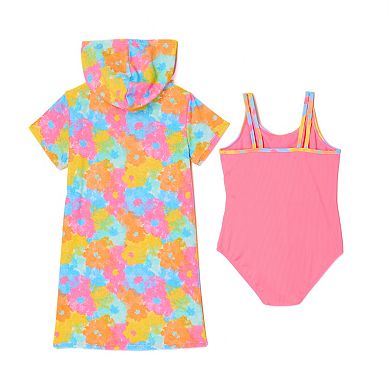 Girls 4-16 Catalina Swimwear One-Piece Swimsuit & Hooded Cover-Up Set