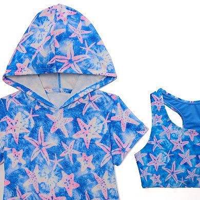 Girls 4-16 Catalina Swimwear Hooded Cover-Up & Bikini Swim Set