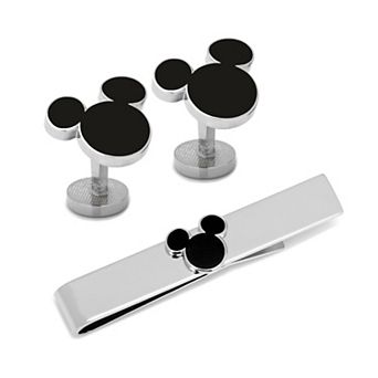 Mickey Mouse Silhouette Cufflinks And Tie Bar Gift Set