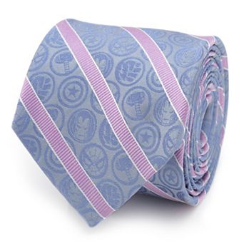 Marvel Comics Blue And Pink Stripe Silk Men's Tie