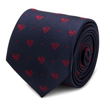 Superman Shield Navy And Red Dot Tie