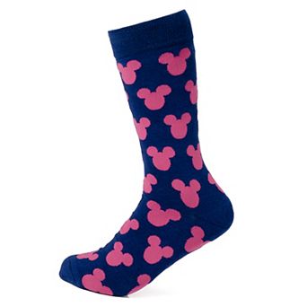 Mickey Silhouette Pink Navy Socks