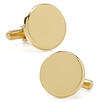 Stainless Steel Round Infinity Engravable Cufflinks