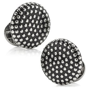 Silver Circle Dot Texture Cufflinks