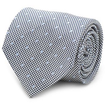Dotted Herringbone Gray Silk Tie