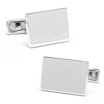 Sterling Silver Infinity Edge Rectangle Engravable Cufflinks
