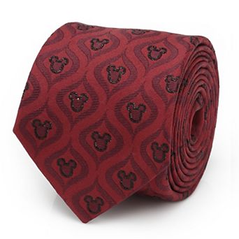 Mickey Mouse Holiday Metallic Black Silk Men's Tie