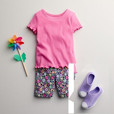 Girls 4-12 Jumping Beans® Lettuce Edge Ribbed T-Shirt