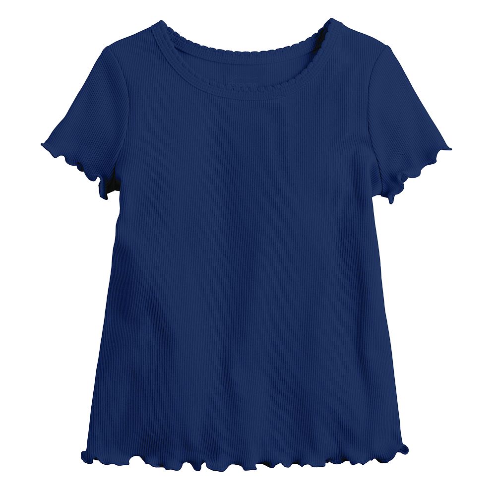 Girls 4-12 Jumping Beans® Lettuce Edge Ribbed T-Shirt