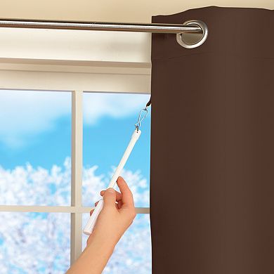 Collections Etc Short Blackout Window Curtain Panel With Easy Open-close