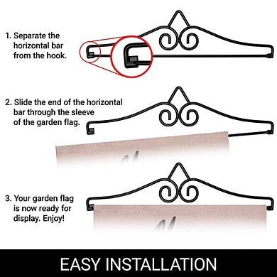 G128 Combo Set: Garden Flag Hanger And Merry Christmas 3 Festive Gnomes 12"x18"