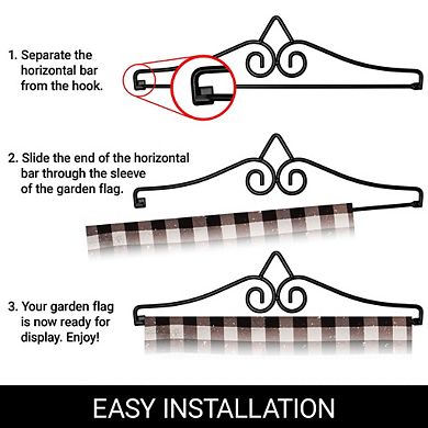 G128 Combo Set: Garden Flag Hanger And Garden Flag Mittens With Evergreen Arrangement 12"x18"