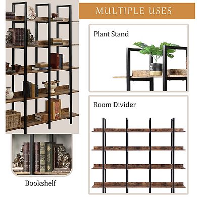 Merax 5 Tier Vintage Bookcase Open Bookshelf