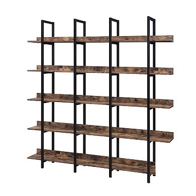 Merax 5 Tier Vintage Bookcase Open Bookshelf