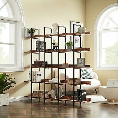 Merax 5 Tier Vintage Bookcase Open Bookshelf