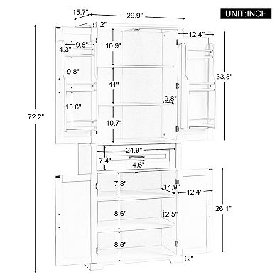 Merax Bathroom Cabinet With Multiple Storage
