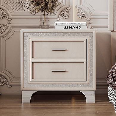 Merax 2-drawer Nightstand With Metal Legs