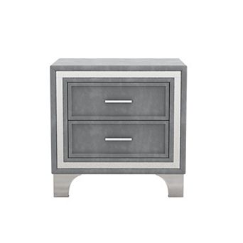 Merax 2-drawer Nightstand With Metal Legs