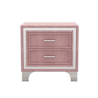 Merax 2-drawer Nightstand With Metal Legs