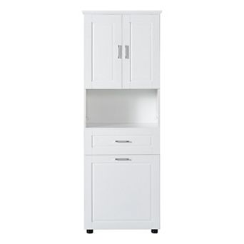 Merax Bathroom Cabinet With Laundry Basket