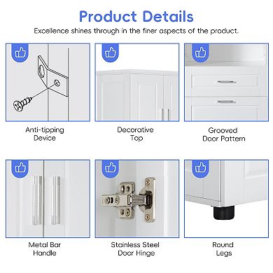 Merax Bathroom Cabinet With Laundry Basket