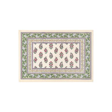 Elrene Home Fashions Nomad Harvest Block Print Placemats, 13"x19", Set Of 4