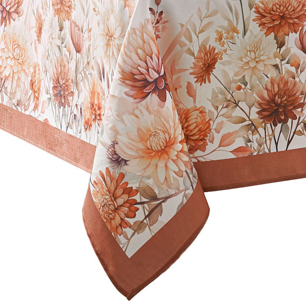 60x120 Elrene Home Fashions Autumn Blooms Rectangle Tablecloth