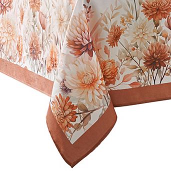 Elrene Home Fashions Autumn Blooms Rectangle Tablecloth