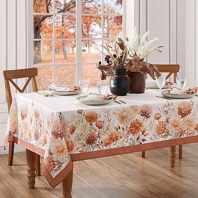 Elrene Home Fashions Autumn Blooms Rectangle Tablecloth