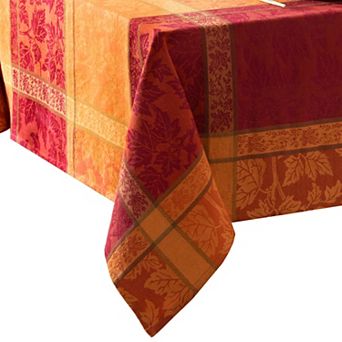 Threadmade Maplewood Jacquard Harvest Cotton Rectangle Tablecloth