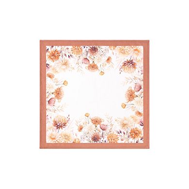 Elrene Home Fashions Autumn Blooms Napkins, 17"x17", Set Of 4