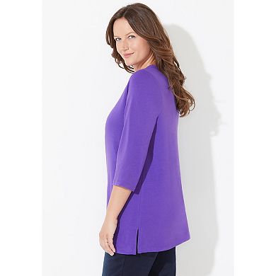 Catherines Women's Plus Size Ultra-Soft Square-Neck Tee