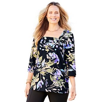 Catherines Women's Plus Size Ultra-soft Square-neck Tee