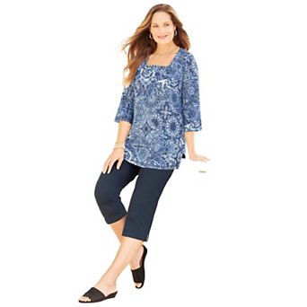 Catherines Women's Plus Size Ultra-Soft Square-Neck Tee