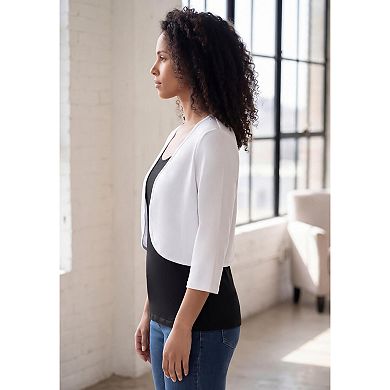 Roaman's Women's Plus Size Bolero Cardigan With Three Quarter Sleeves